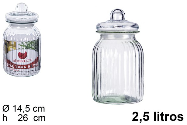 [8435509108247] BARATTOLO DI VETRO C/COPERCHIO ERMETICO