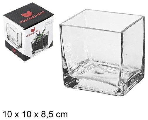 [8435509116297] VASO DI VETRO RETTANGOLARE 10CM