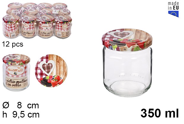 [8435509116792] BARATTOLO DI VETRO MULTIUSO 350ML