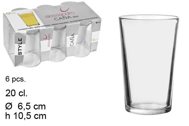 [8435509116907] PACK 6 BICCHIERI BIRRA CANA 200CC