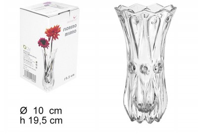 [8435509116969] VASO FIORI DI VETRO 10CM H 19.5 CM