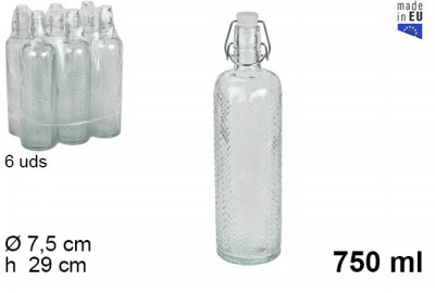 [8435509124629] BOTTIGLIA VETRO 750ML 29X7,5X7,5CM