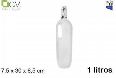[8435509127620] BOTTIGLIA DI PLASTICA C/CHIUS. ERM. C/MAN. 1LT