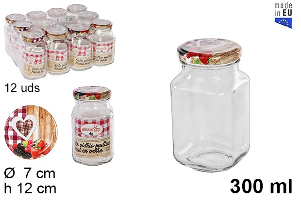 [8435509132082] BARATTOLO DI VETRO QUADRATO 300ML