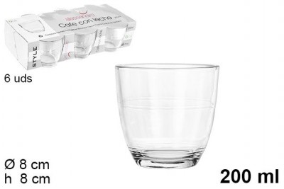 [8435509132136] BICCHIERE CAFFELATTE 200ML - 6PZ