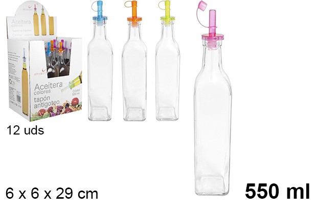 [8435509141558] OLIERA QUADRATA IN VETRO TRASP. 550ML