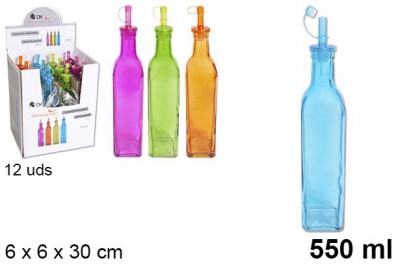 [8435509141565] OLIERA QUADRATA CON TAPPO A COLORI 550ML