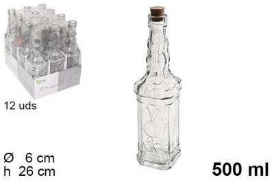 [8435509144818] BOTTIGLIA VETRO TAPP. SUGH. 450ML