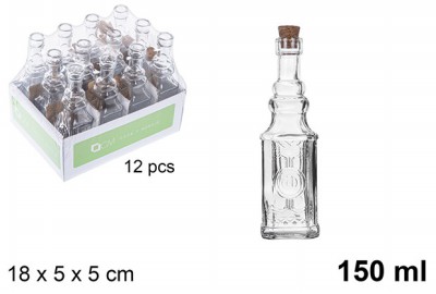 [8435509144979] BOTTIGLIA VETRO TAPPO SUGH. 150ML 18X5X5CM