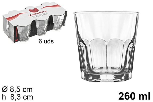 [8435509145235] SET 6 BICCHIERI CASABLANCA 260ML