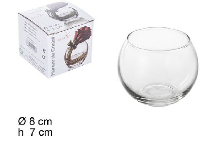 [8435509152486] VASO A SFERA DI VETRO 8CM