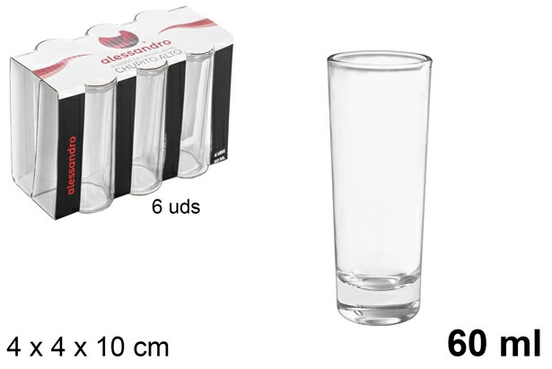 [8435509155418] SET 6 BICCHIERINI CHUPITO ALTO 10CM