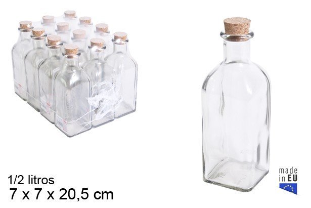 [8435509158174] BOTTIGLIA VETRO TAPP. SUGH. 500ML