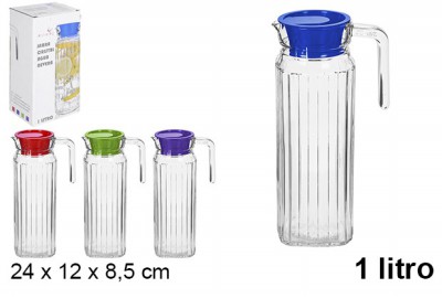 [8435509159775] BROCCA IN VETRO DA 1LT C/COP. COLOR.