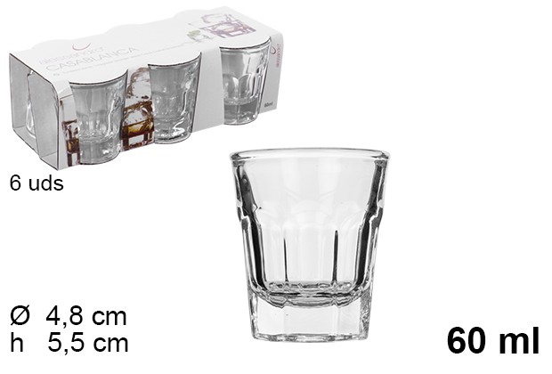 [8435509161785] PACK 6 BICCHIERINI CASABLANCA 60 ML