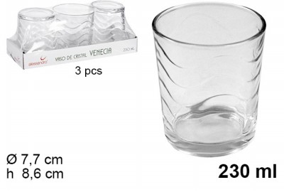 [8435509172057] SET 3 BICCHIERI ACQUA VENECIA 230ML