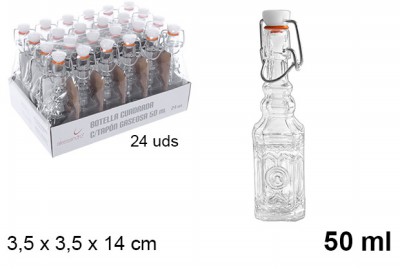 [8435509176284] BOTTIGLIA VETRO 50ML 3,5X3,5X14CM