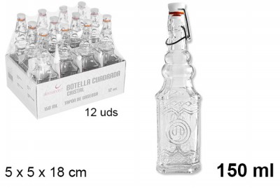 [8435509180083] BOTTIGLIA VETRO 150 ML 5X5X18CM
