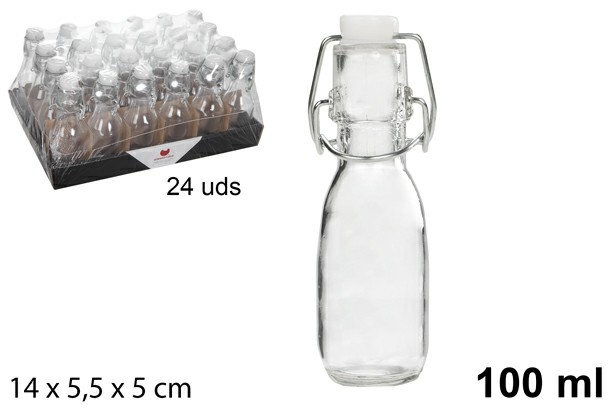 [8435509188850] BOTTIGLIA IN VETRO CON TAPPO MECANICO 100 ML