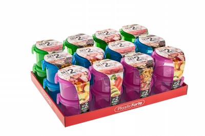 [8435542189531] SET 2 CONTENITORE ERMETICO PER FRIGO ROTONDO 200 M