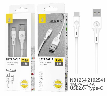 [8435606707374] CAVO DATI VENTOLA TIPO C, 1M 2,4 A, BIANCO