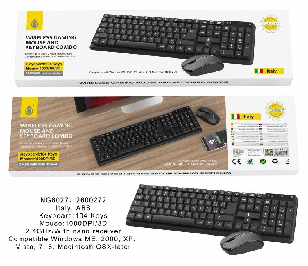 [8435606707664] TASTIERA OLIVER WIRELESS E SET MOUSE PER USO NORMA