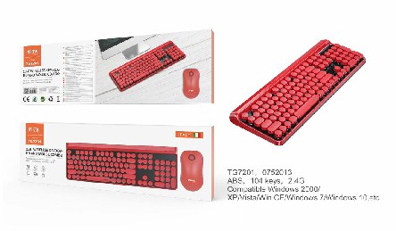 [8435606751797] TASTIERA WIRELESS 2.4GHZ E SET MOUSE 104 TASTI 2.4
