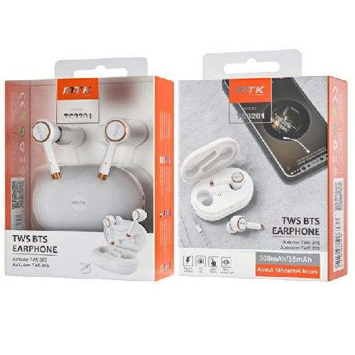 [8435606752510] CUFFIE BLUETOOTH TWS GOLD (35 AMH * 2) CON CUSTODI