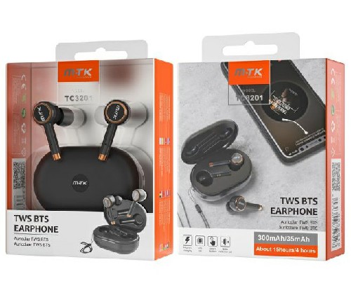 [8435606752527] CUFFIE BLUETOOTH TWS GOLD (35 AMH * 2) CON CUSTODI