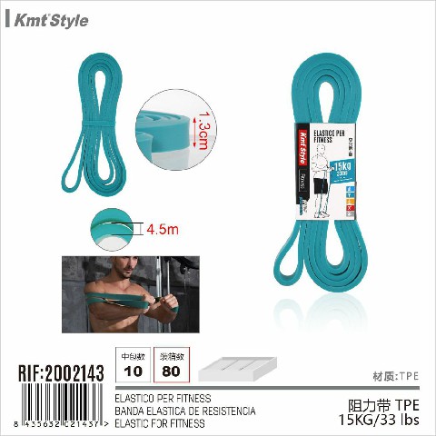 [8435632021437] ELASTICO PER FITNESS 15KG/33 LBS  13*4.5
