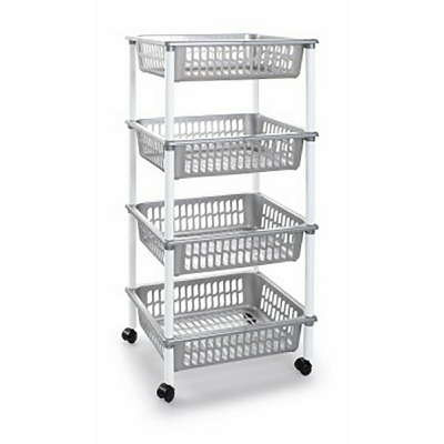 [8436552634073] CARRELLO A 4 PIANI ARGENTO