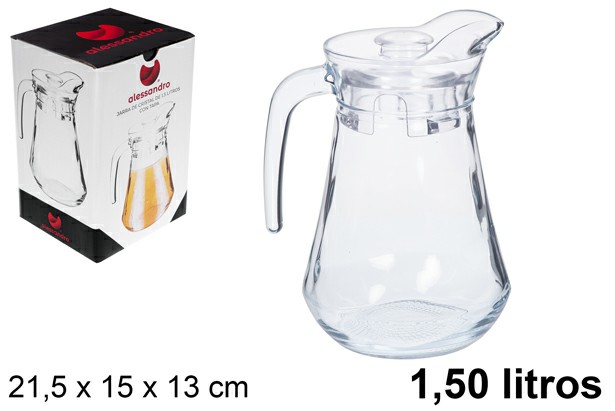 [8445255114928] BROCCA IN VETRO CON COPERCHIO 1.50L