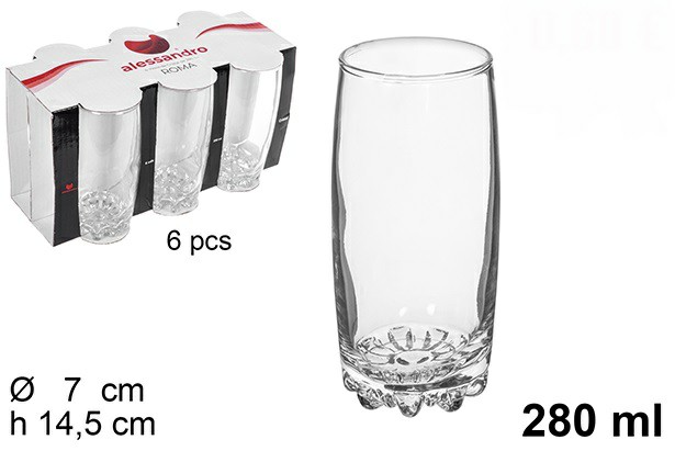 [8445255120974] PACK 6 BICCHIERI D ACQUA ROMA 280 ML
