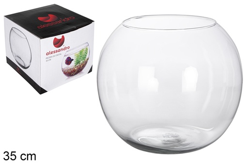 [8445255182255] VASO DI VETRO SFERA 35CM