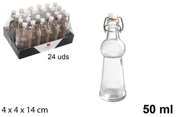 [8445255182354] BOTTIGLIA IN VETRO CON TAPPO MECCANNICO 50 ML