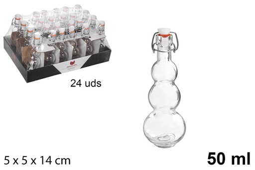 [8445255182361] BOTTIGLIA IN VETRO CON TAPPO MECCANICO 50 ML
