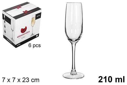 [8445255187366] 6 BICCHIERI IN CRISTALLO CAVA KING 210ML