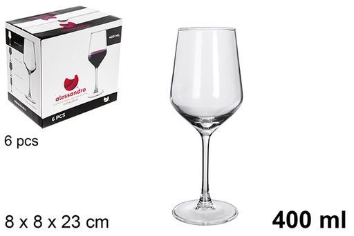 [8445255201512] 6 CALICI IN VETRO DA VINO EXCALIBUR 400ML