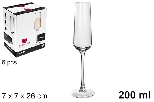 [8445255201543] 6 CALICI IN VETRO DA CHAMPAGNE EXCALIBUR 500ML