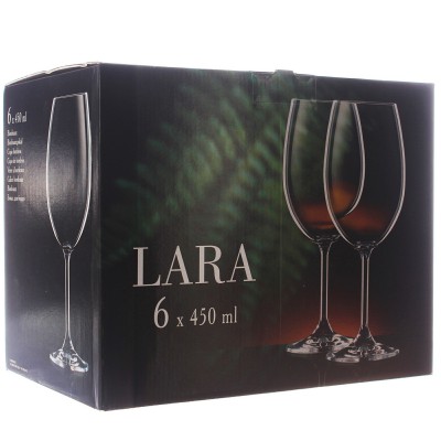 [8591651487989] SET 6 CALICI BOHEMIA CRYSTAL LARA WINE 450ML