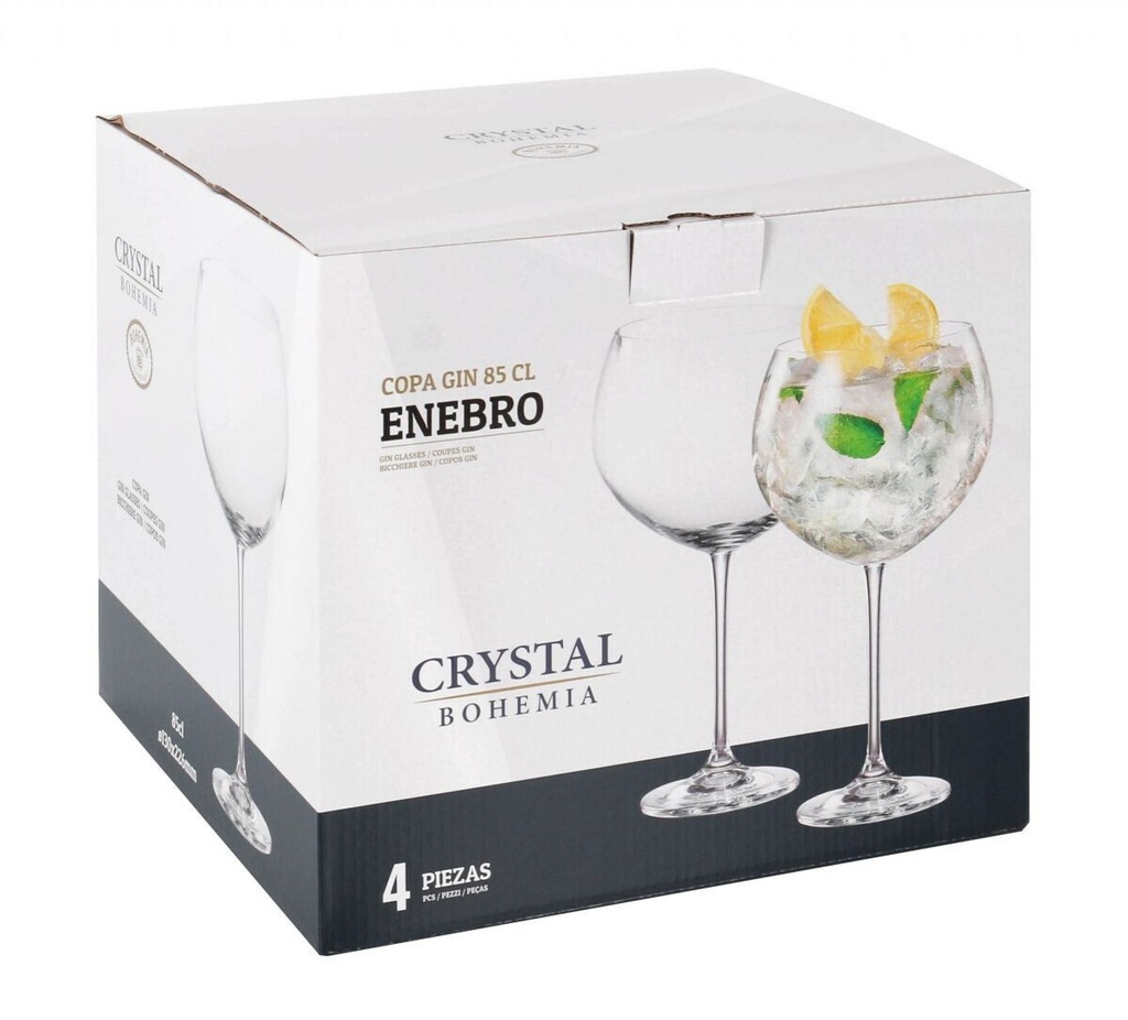 [8593410079381] SET 4  BICCHIERE GIN BOHEMIA 850CC ENEBRO