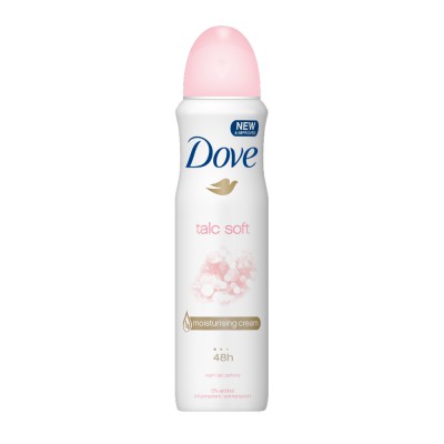 [8712561820165] DOVE DEO SPRAY 150ML TALC SOFT