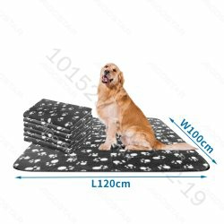 [8719138019496] COPERTA CON STAMPA ZAMPETTE NERO,L120*W100CM,M