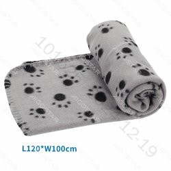 [8719138019502] COPERTA CON STAMPA ZAMPETTE GRIGIO,L120*W100CM,M