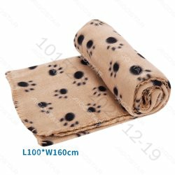 [8719138034000] COPERTA CON STAMPA ZAMPETTE BEIGE,L100*W160CM,L