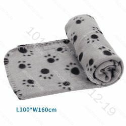 [8719138034017] COPERTA CON STAMPA ZAMPETTE GRIGIO,L100*W160CM,L