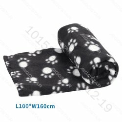 [8719138034024] COPERTA CON STAMPA ZAMPETTE NERO,L100*W160CM,L