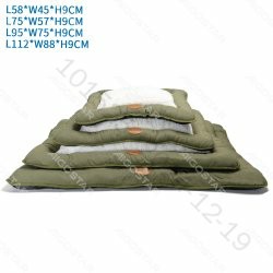 [8719138205608] SET DI 3 CUSCINI IN VELLUTO PV VERDE MILITARE,L58*