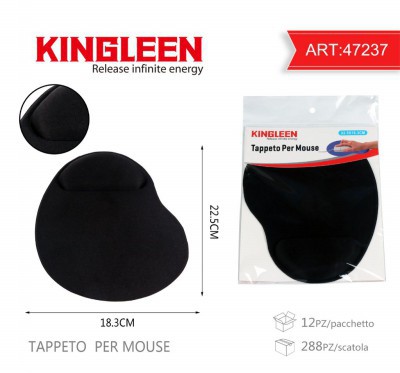 [8828009472374] TAPPETO PER MOUSE C/POGGIA POLSO 22,5X18,3CM