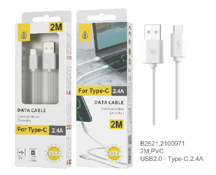 [8944870125215] CAVO DATI PER TIPO C, 2.4A 2M, BIANCO